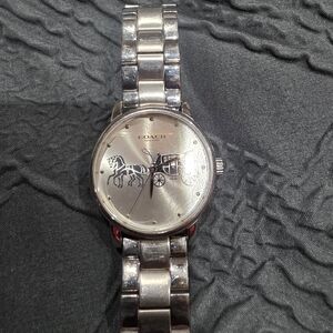 Coach Silver Watch with Horse and Carriage Design Water Prof